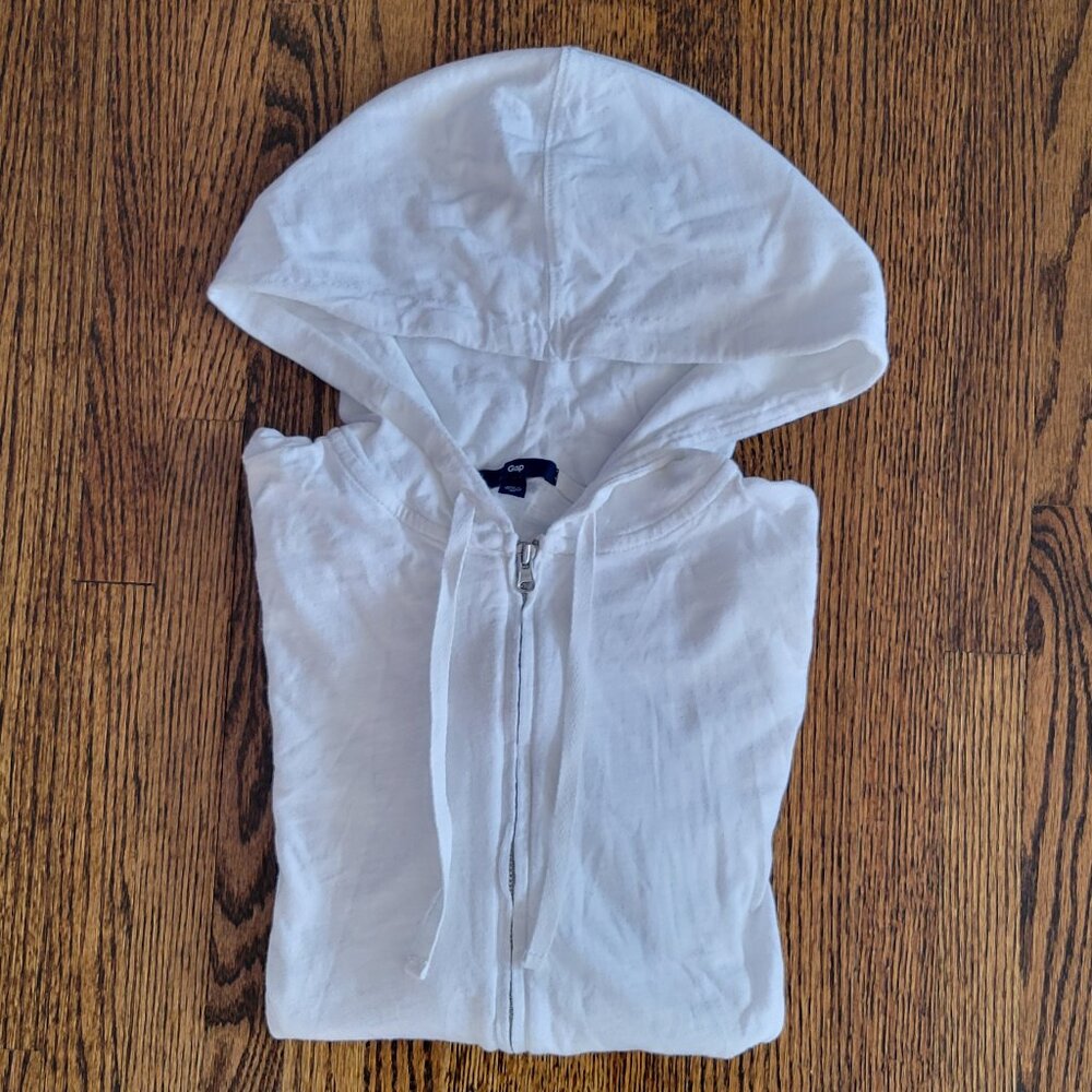 GAP Vintage Lightweight White Hoodie Full Zip Women's Size M